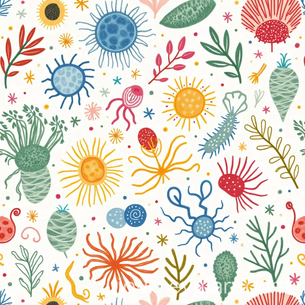 Seamless-Microbiome-Wallpaper-in-Childs-Drawing-Style