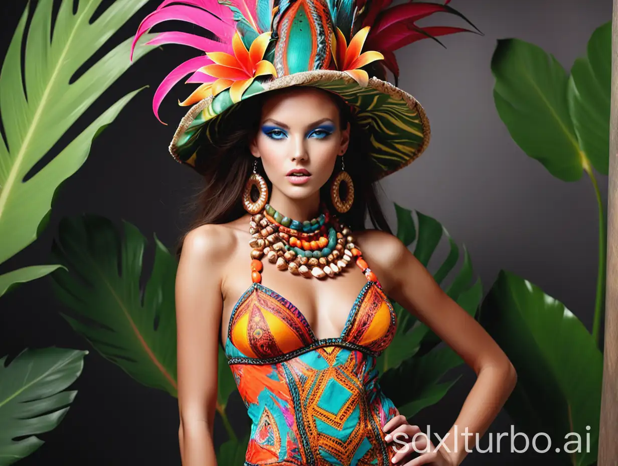 fashion model in exotic wear