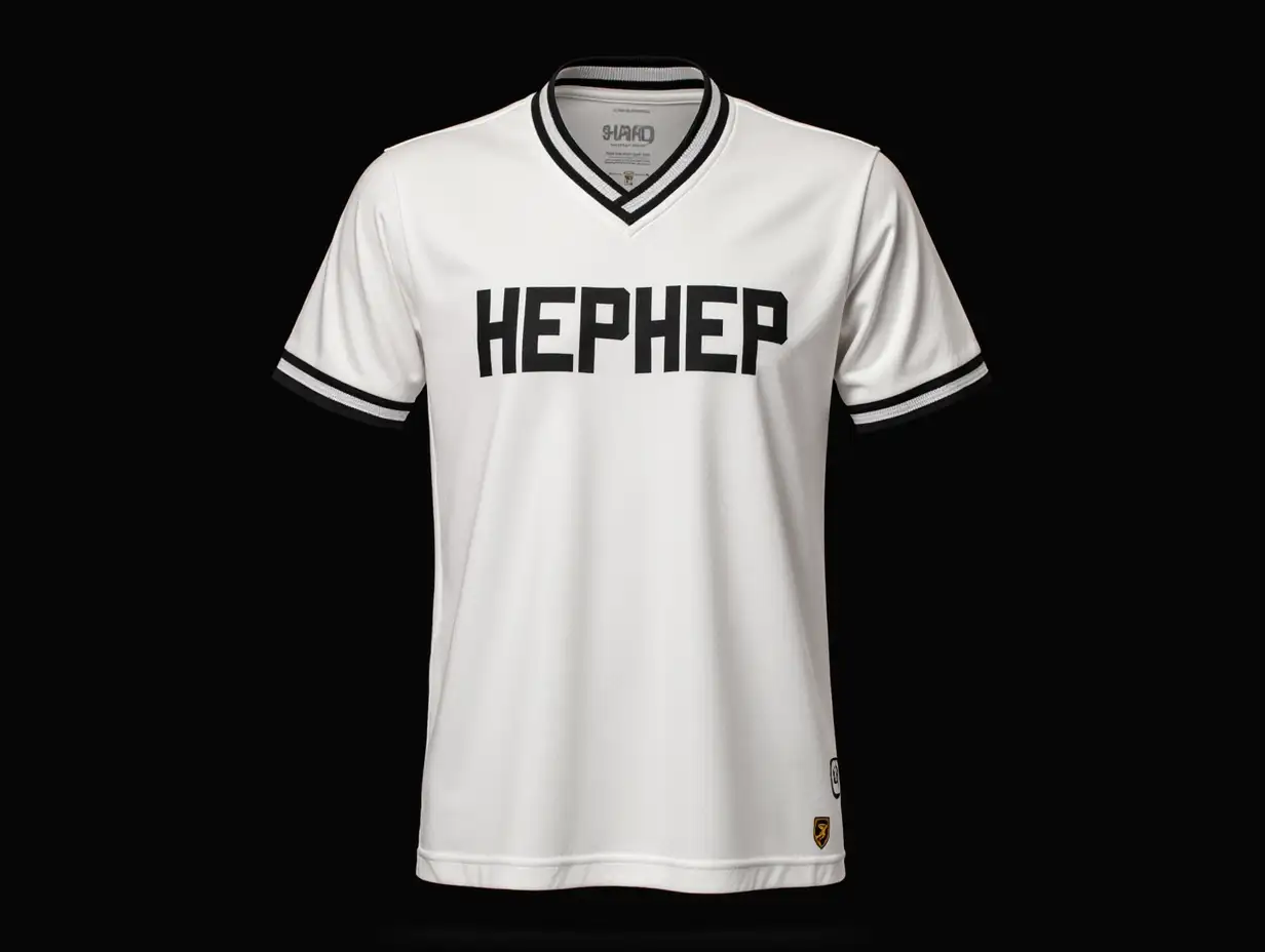 White Retro Jersey, with the words 'HEPHEP' on a black background