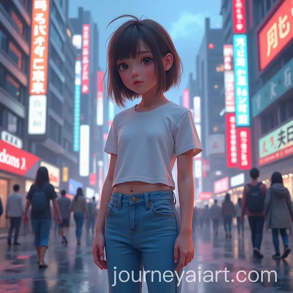 Young-Girl-in-Futuristic-Tokyo-with-Robots-and-Vibrant-Lights