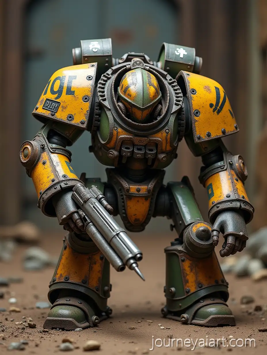 BattleReady-Orc-Warrior-with-Metal-Claw-and-Scrap-Gun-in-PostApocalyptic-Setting