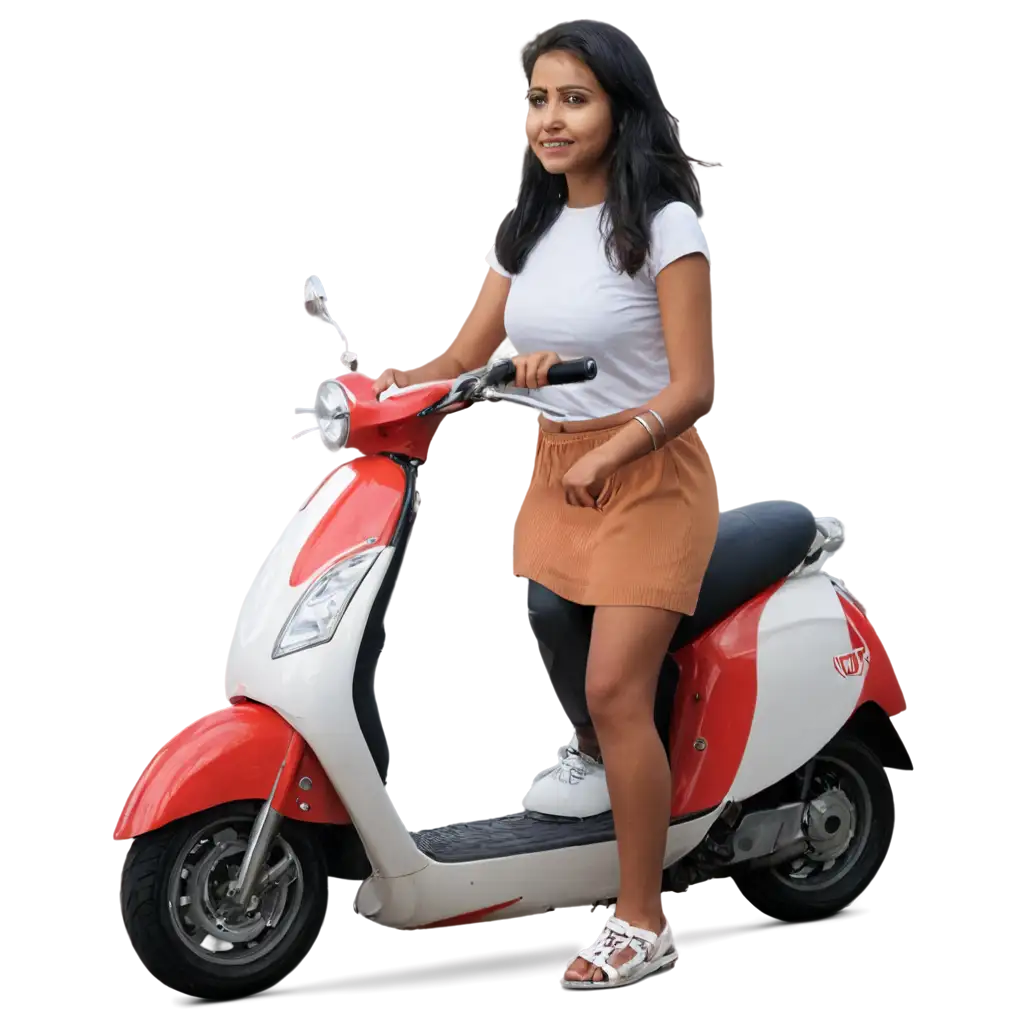 Indian-Girlfriend-Riding-Scooty-Side-View-PNG-Image-for-Digital-Projects