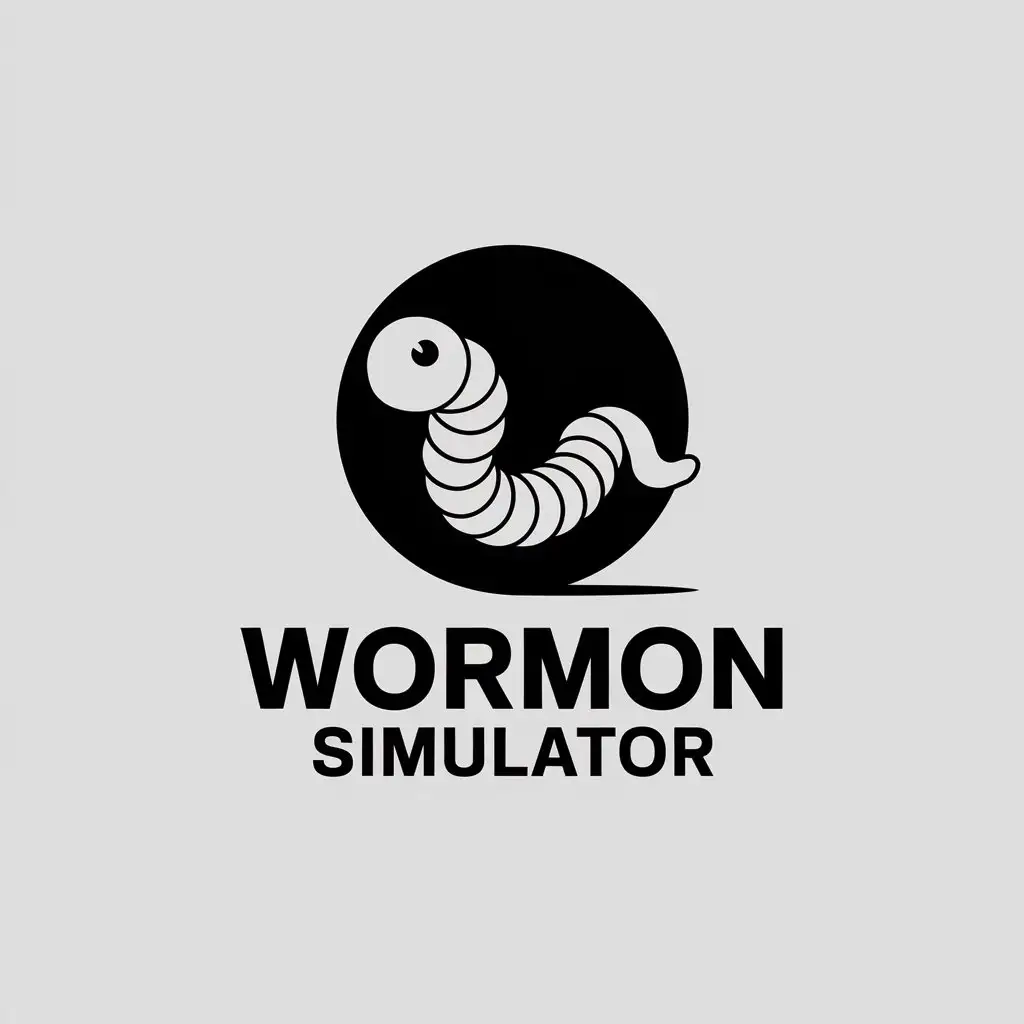 LOGO Design for WormOnSimulator Minimalistic Worm Symbol for Technology Academic Industry