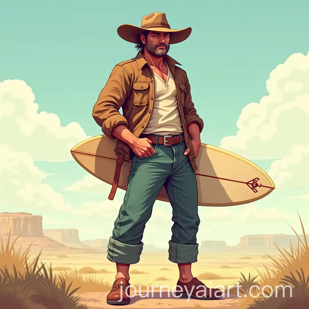 Outback-Surfer-Character-in-1980s-Beat-Em-Up-Game-Style