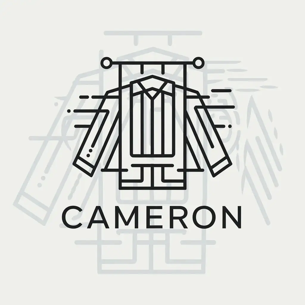 LOGO Design for Cameron Vector with Lines and Clothes Symbol Moderate Style Clear Background