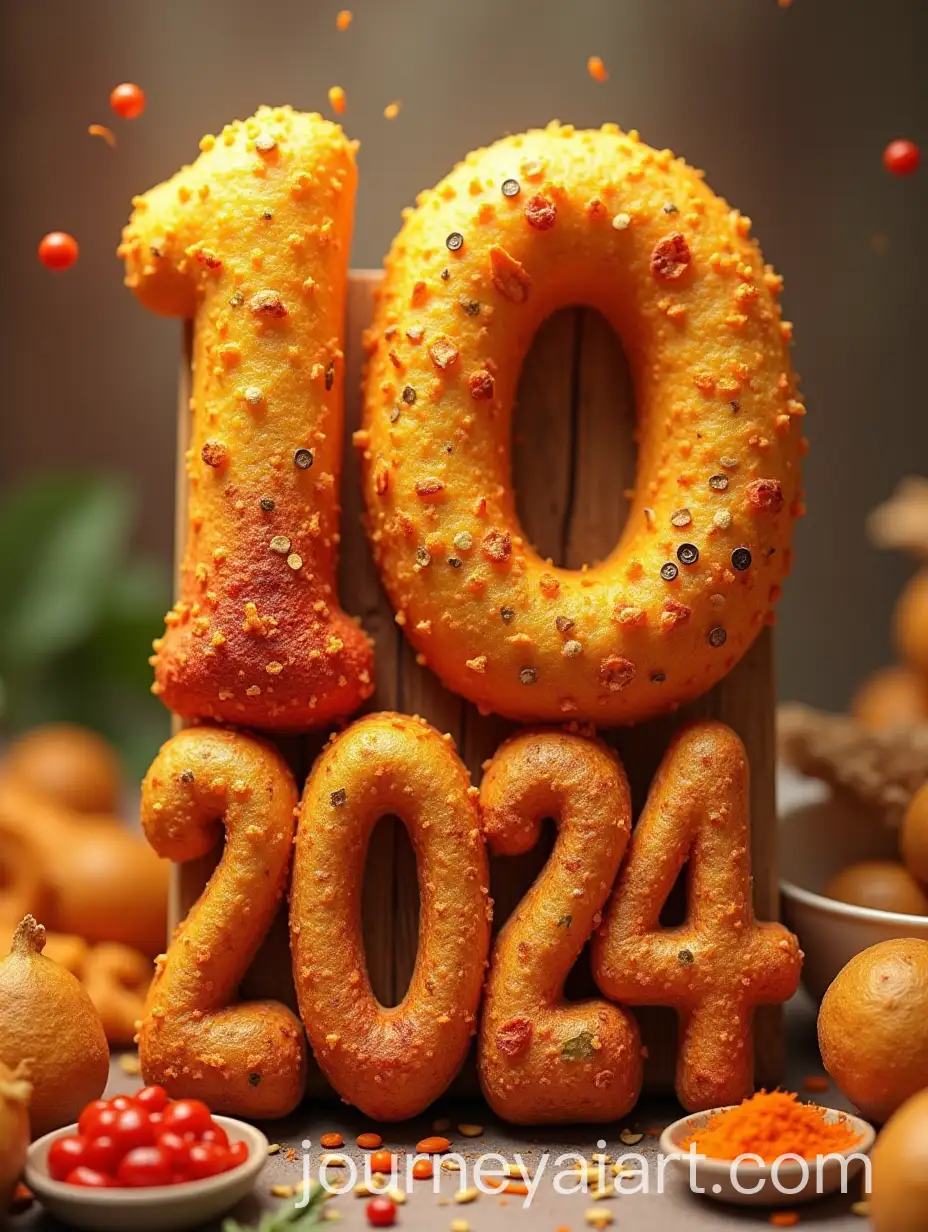 Realistic-3D-Font-for-Top-10-Snacks-in-India-2024-with-Indian-Street-Food-Textures