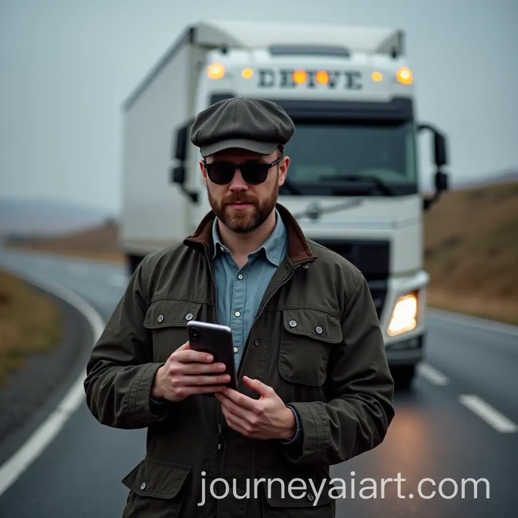 Truck-Driver-Using-Smartphone-on-the-Road