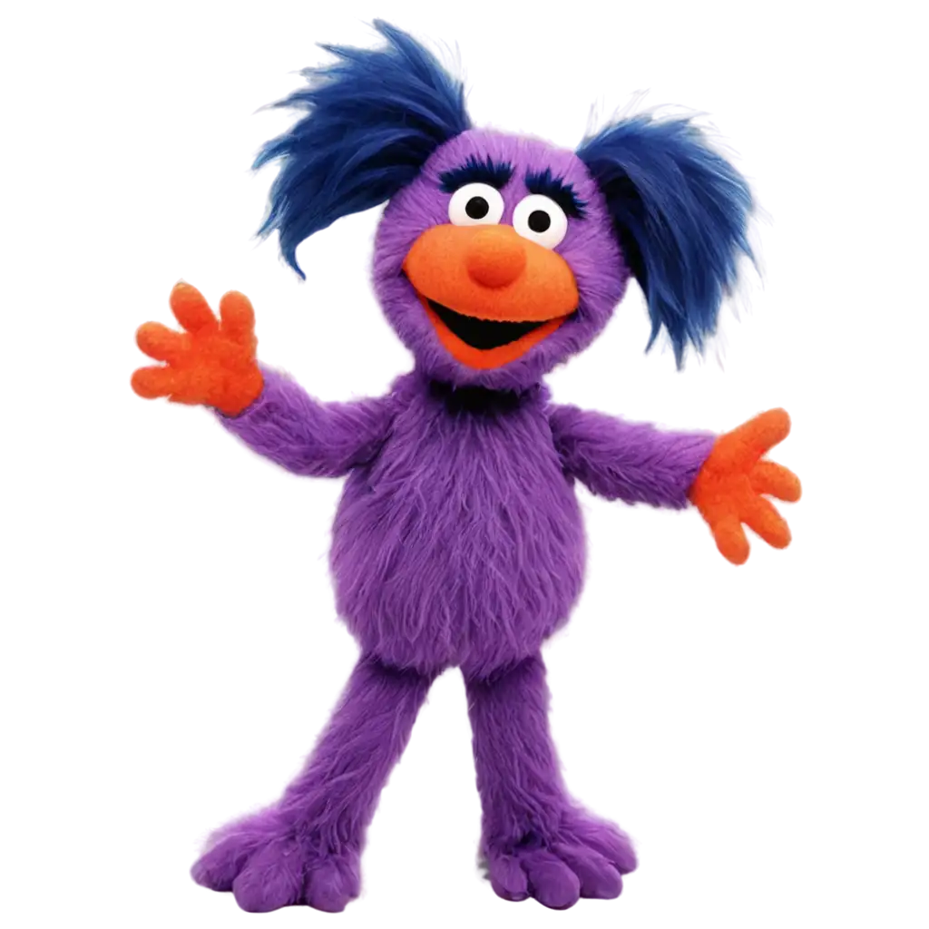 Vibrant-PNG-of-Phoebe-Fuzz-A-Purple-Muppet-with-Unique-Features