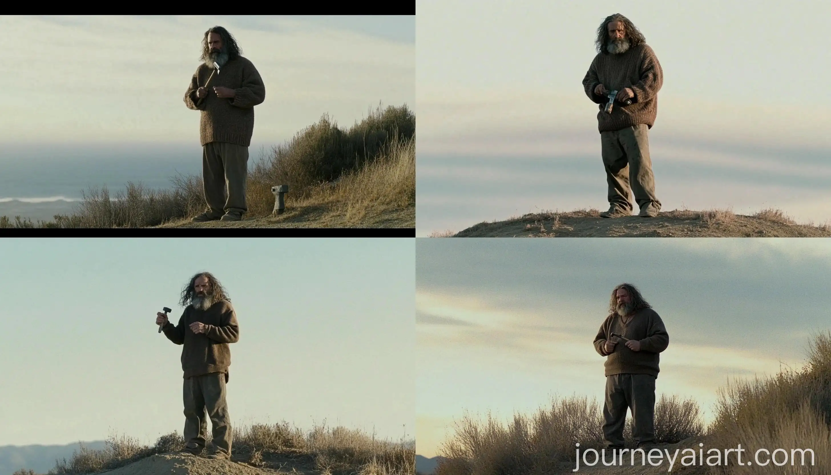 Bearded-Man-with-Hammer-on-Hill-70s-Horror-Movie-Aesthetics