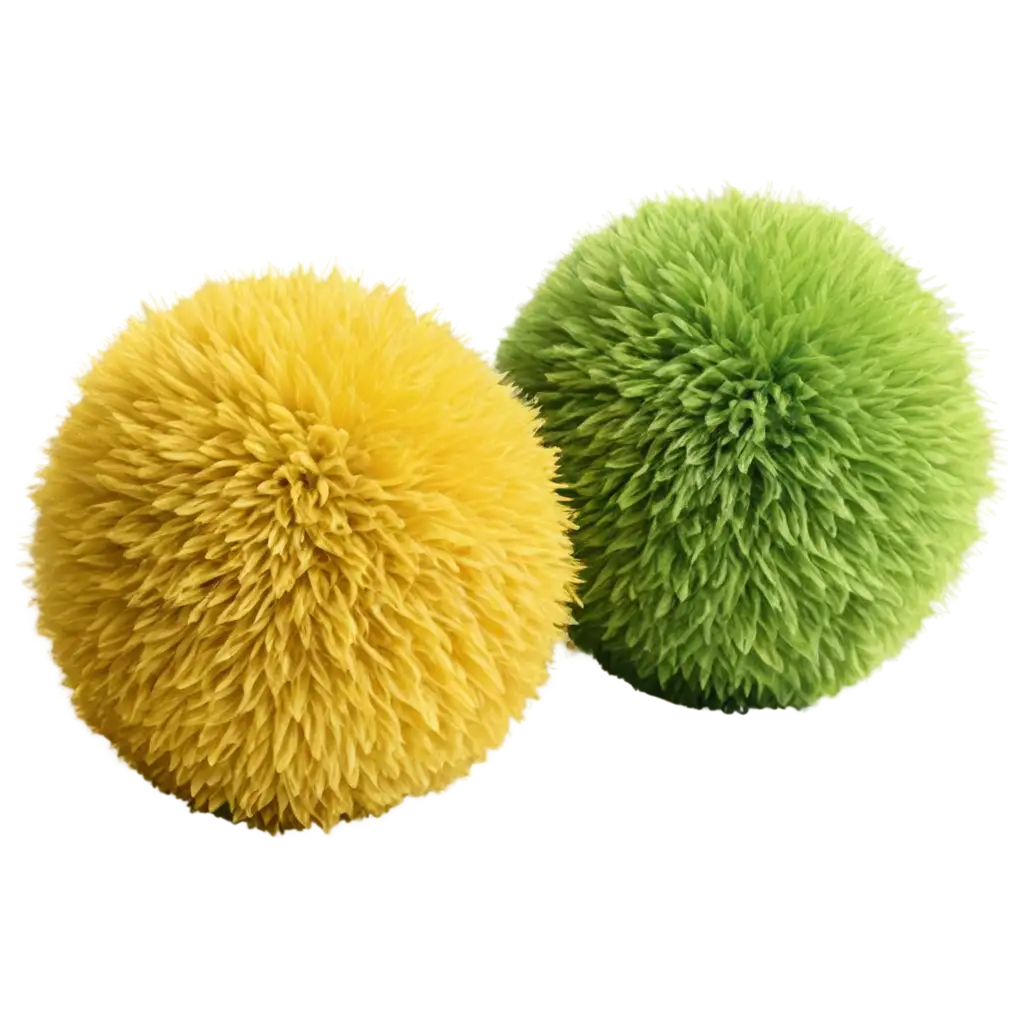 Shaggy-Green-and-Fluffy-Yellow-Balls-PNG-Image-for-Creative-Projects-and-Digital-Design