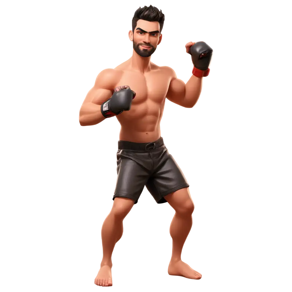 Dynamic-Kick-Boxer-Caricature-PNG-Image-Capturing-Action-and-Energy