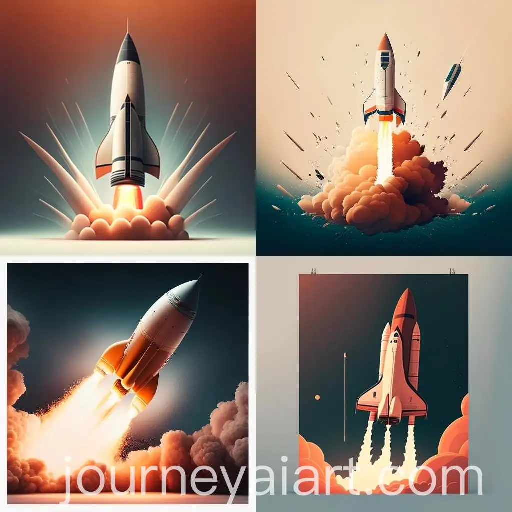 Minimalist-Rocket-Spaceship-Taking-Off-Poster-Design