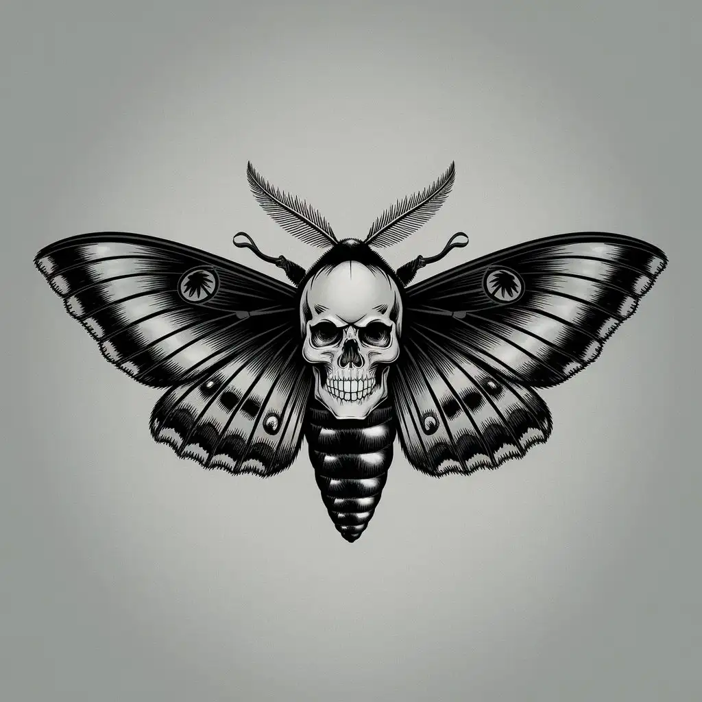 Moth-Logo-Featuring-Skull-Design-on-Wings