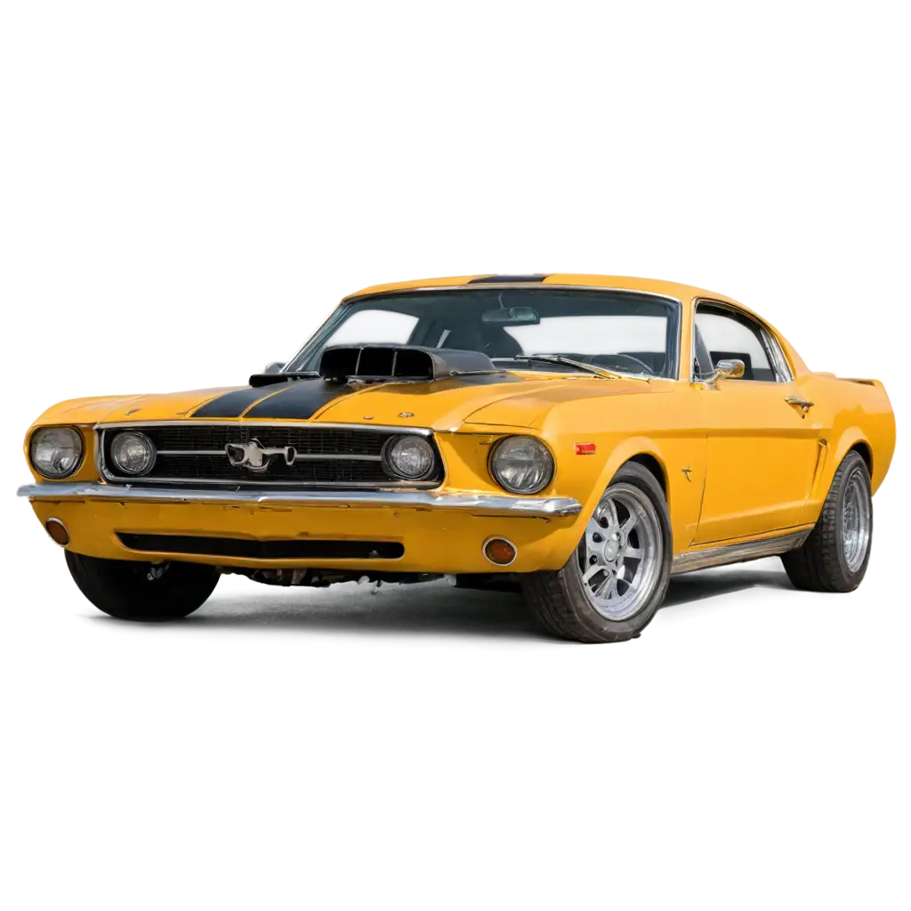 Old-Yellow-Mustang-PNG-Image-for-Stunning-Digital-Art-and-Marketing