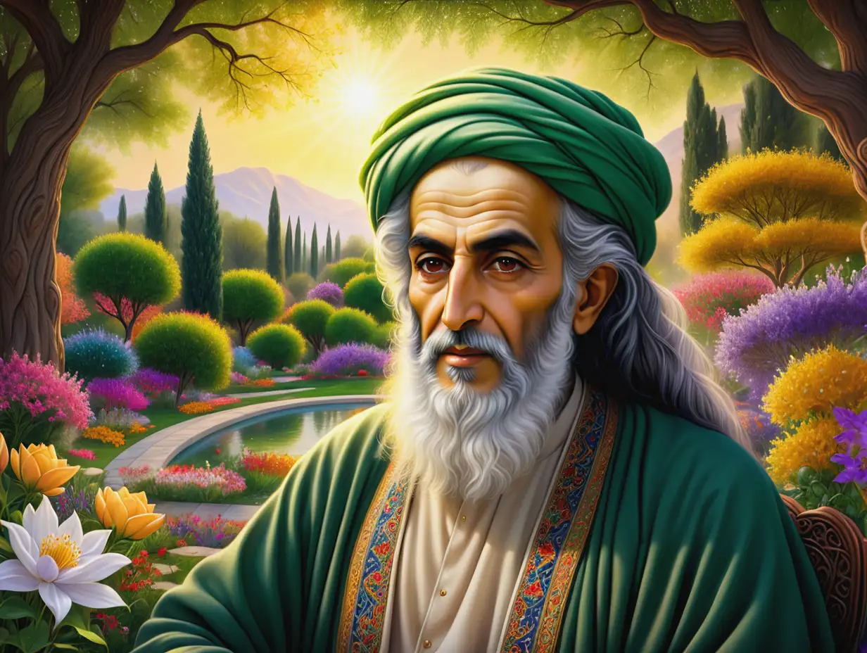 Majestic-Portrait-of-Baba-Taher-in-a-Spiritual-Garden