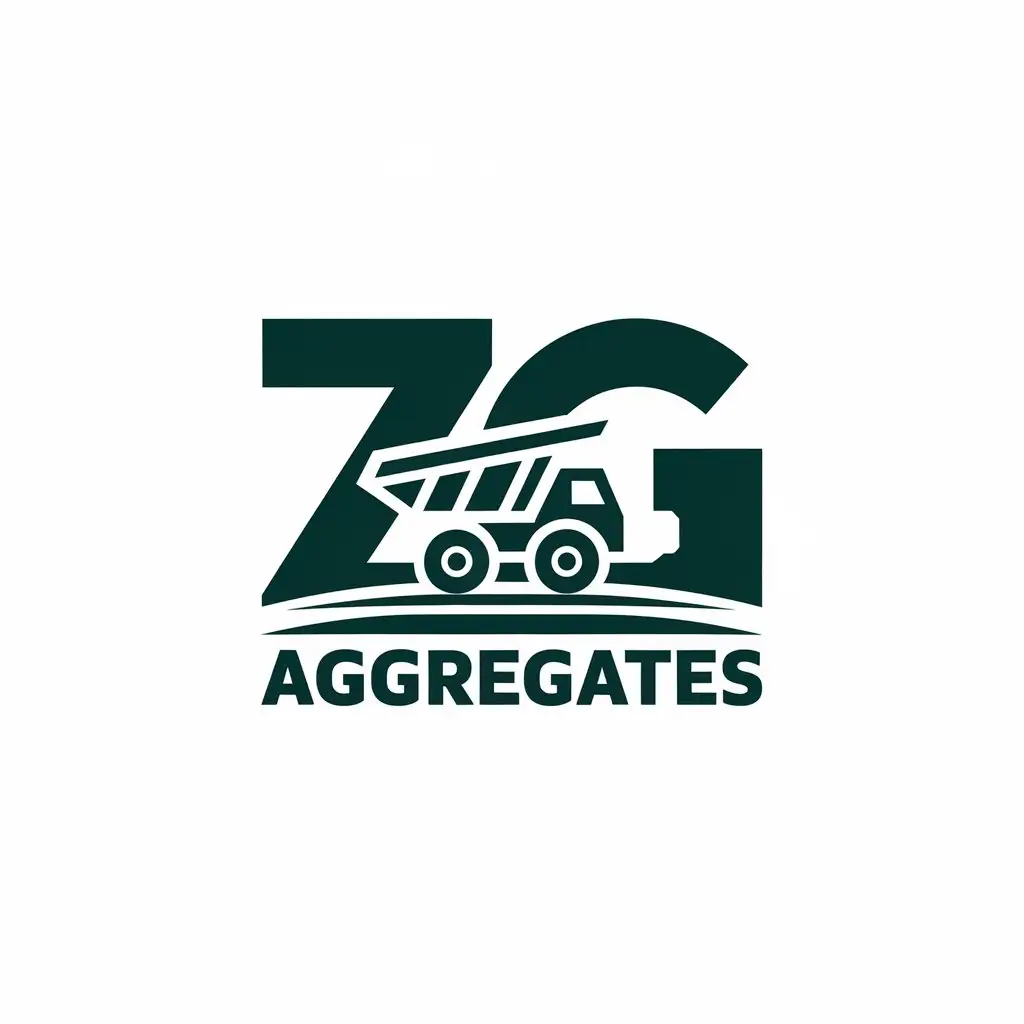 LOGO Design for ZG Aggregates Dumper Lorry and Road Theme for Construction Industry