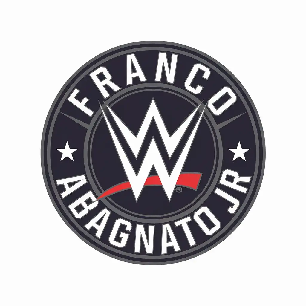 LOGO-Design-for-Franco-Abagnato-Jr-Round-WWE-Theme-with-Clear-Background