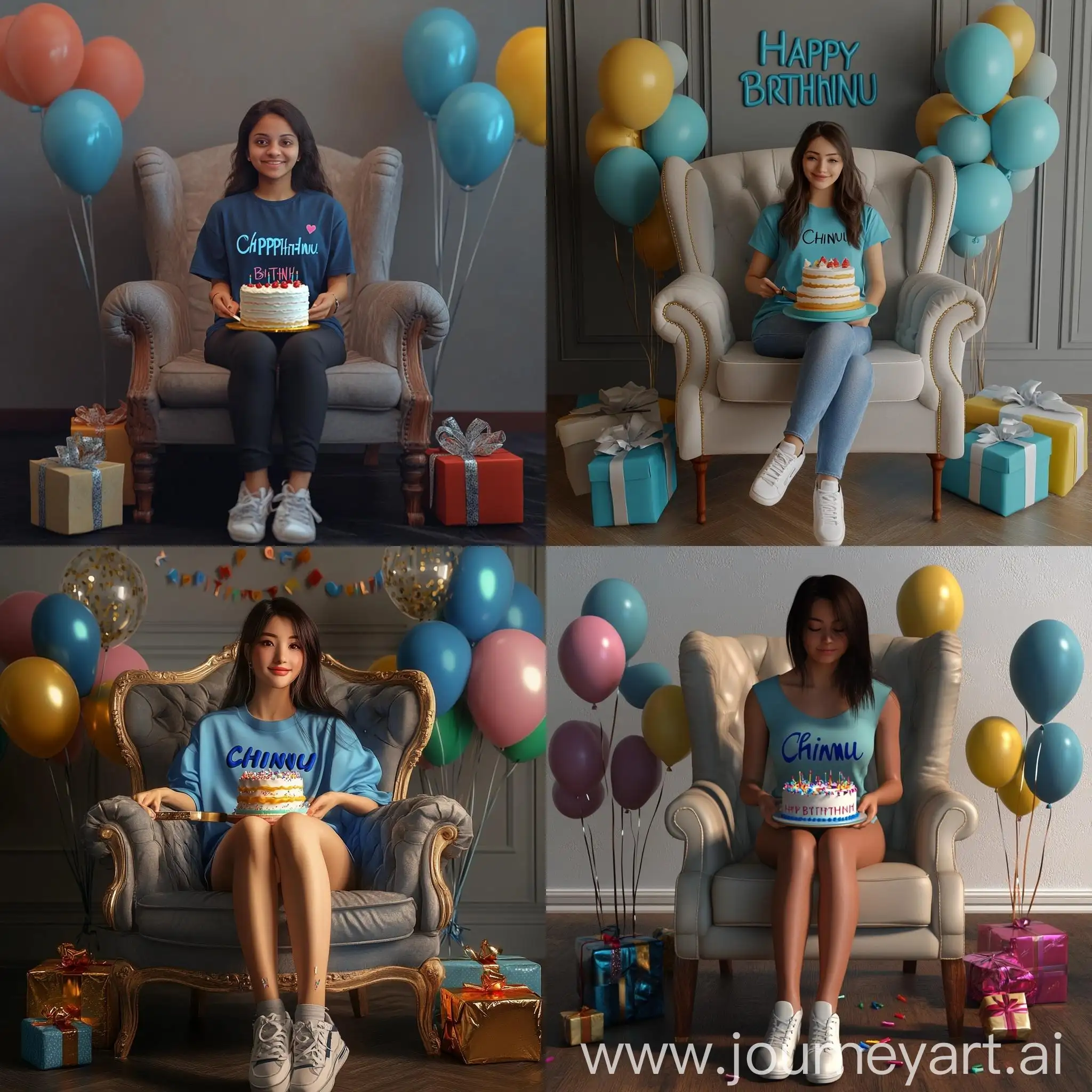 Birthday-Celebration-Beauty-Girl-Cutting-Cake-with-Gifts-and-Balloons