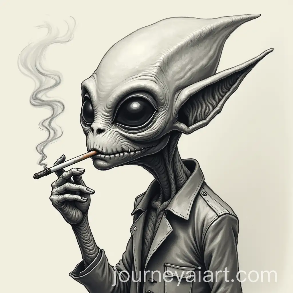 Depressed-Alien-Smoking-Cigarette-in-Dark-Moody-Style