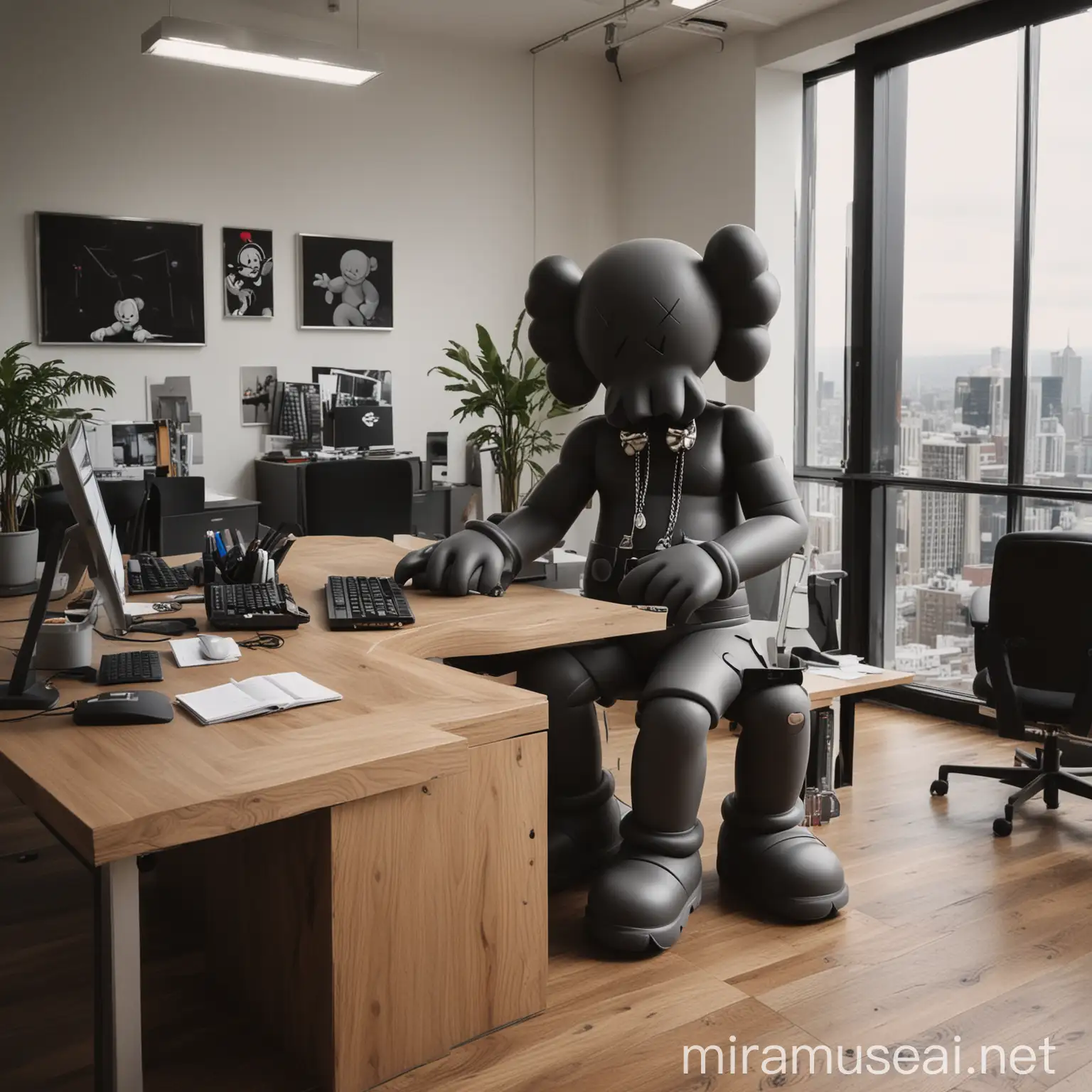 Kaws Trading Forex in Office Setting