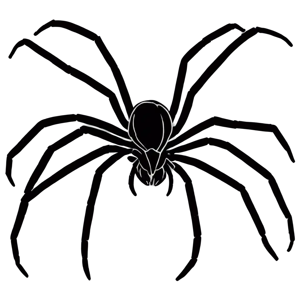 Black-Spider-PNG-Image-with-White-Contour-HighQuality-Transparent-Artwork