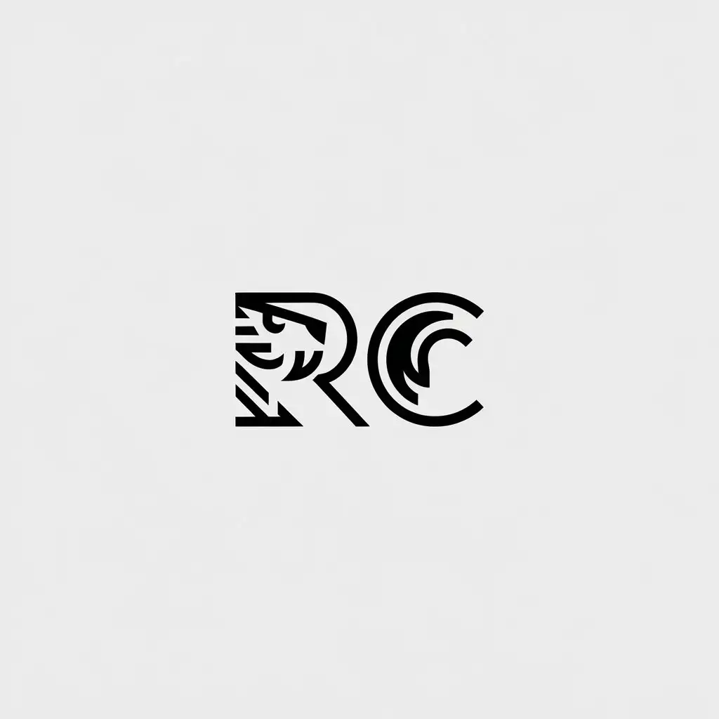 a vector logo design,with the text "RC", main symbol:tiger,Minimalistic,be used in Education industry,clear background