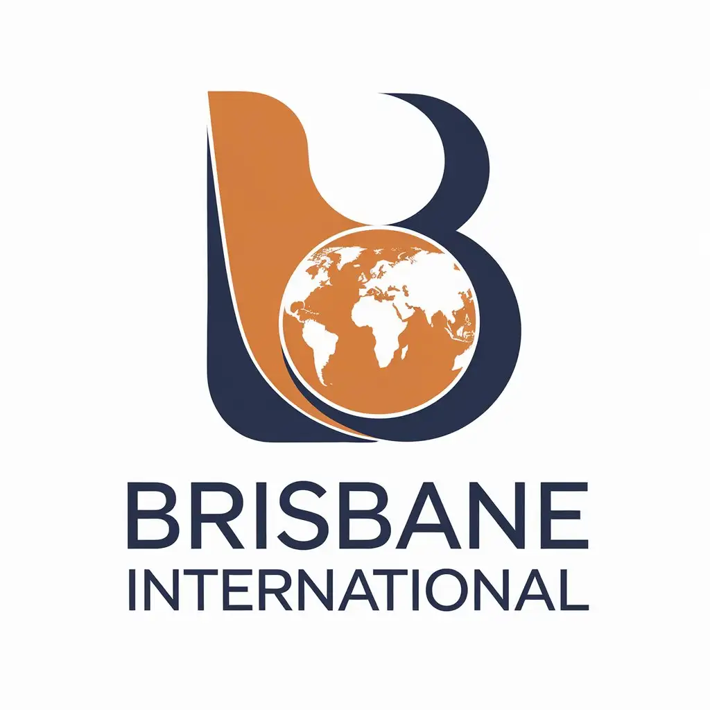 a vector logo design,with the text "Brisbane International", main symbol:BIG,Moderate,be used in international trade industry,clear background