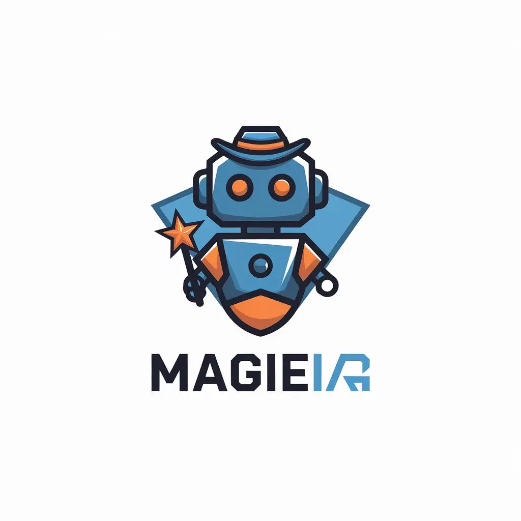 LOGO Design for Magie IA Robot Symbol with Modern Tech Vibe for Technology Industry