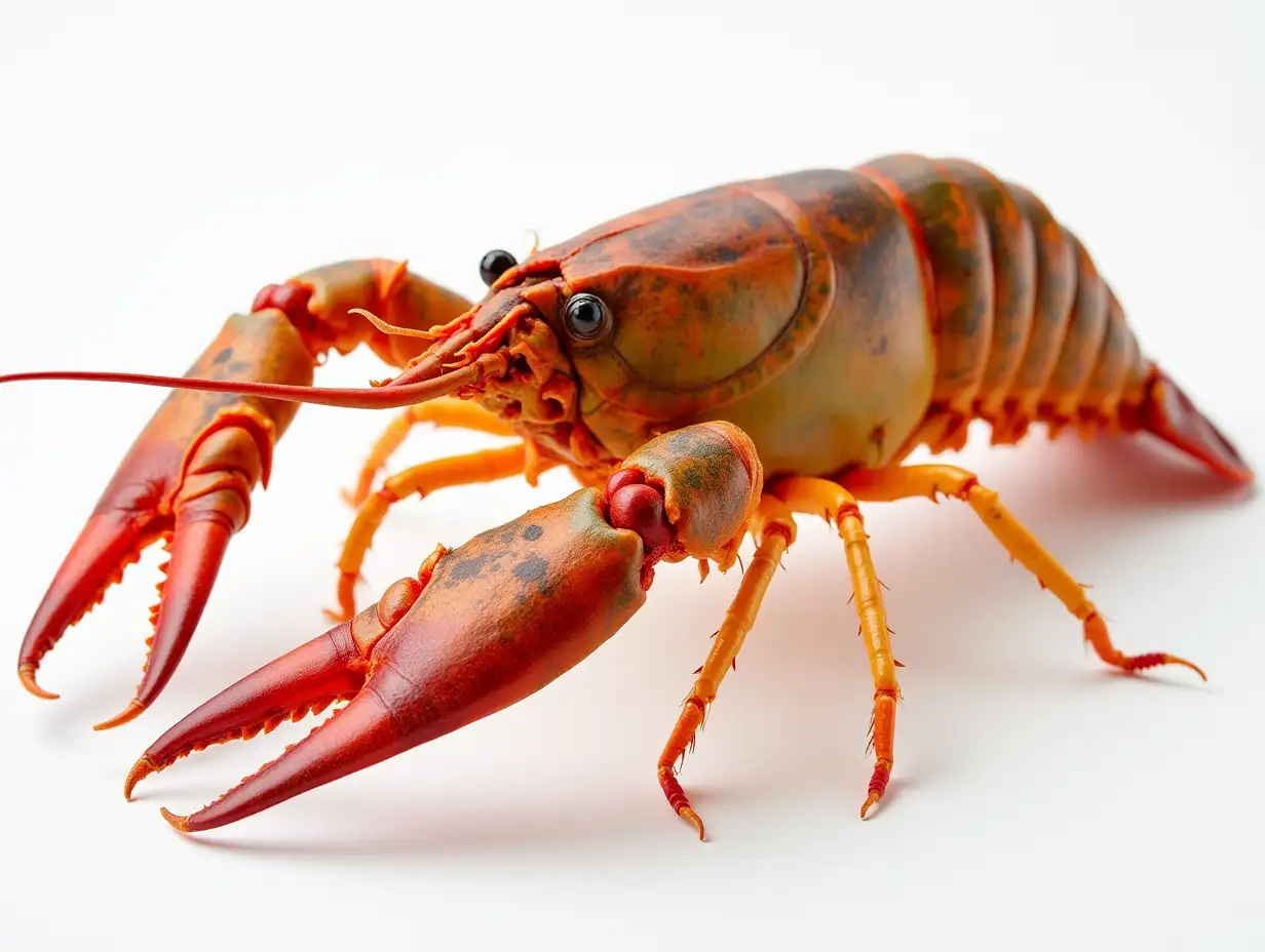 Isolated-Crayfish-on-White-Background