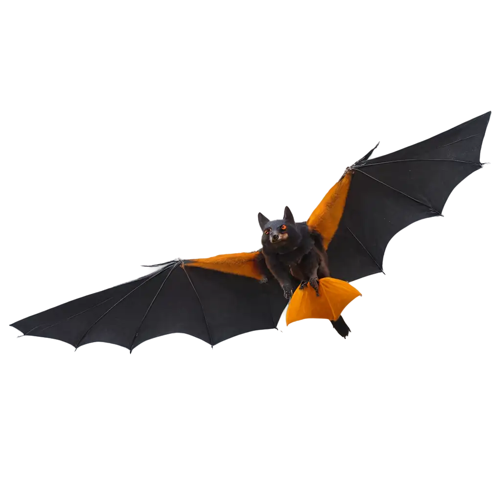 Flying-Fox-Eating-Fruit-and-Spreading-Its-Wings-HighQuality-PNG-Image-for-Versatile-Use