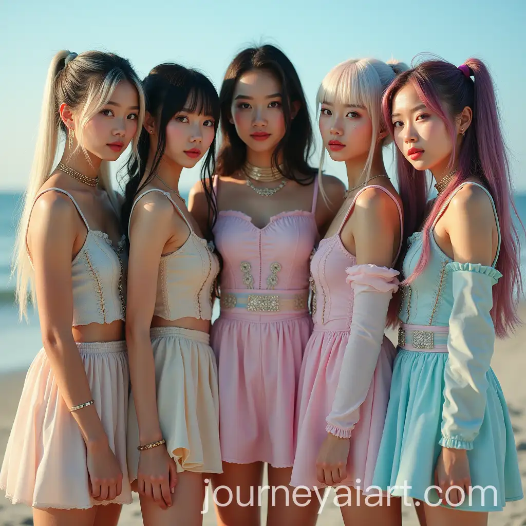 Five-Young-Asian-Women-in-Futuristic-Costumes-with-Unique-Hairstyles