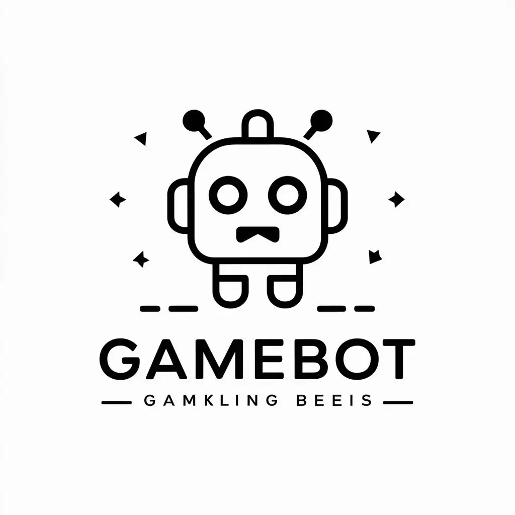 a vector logo design,with the text "GameBot", main symbol:GameBot,Moderate,clear background