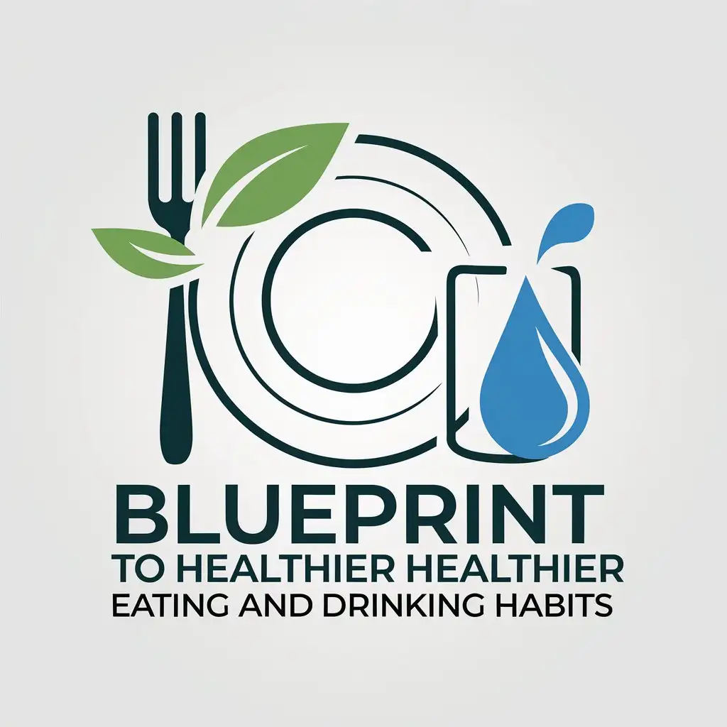 LOGO Design for Blueprint to Healthier Eating and Drinking Habits Vector Logo with Healthy Eating and Drinking Symbol