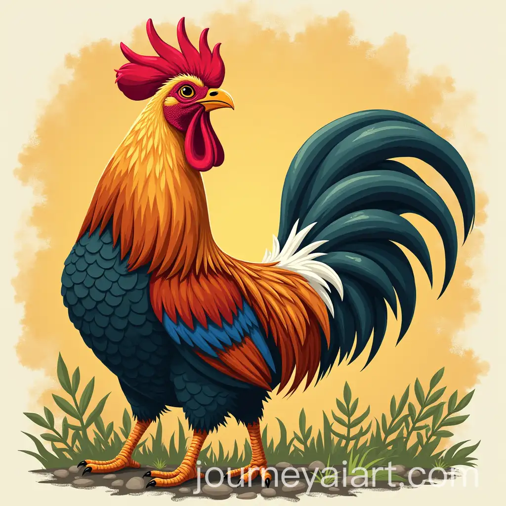 Rooster-Artwork-in-Pixel-Art-Style