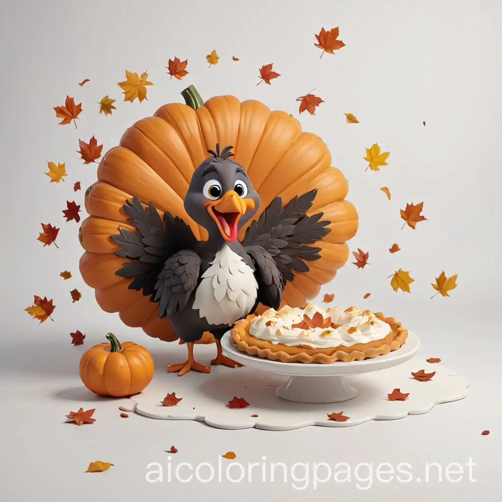 Thanksgiving-Turkey-Enjoying-Pumpkin-Pie-Among-Falling-Maple-Leaves