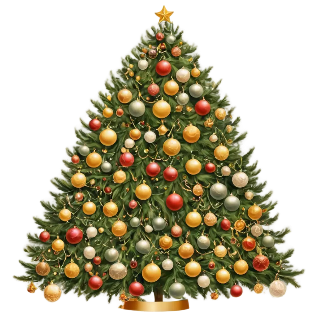 HighQuality-PNG-of-a-Lavishly-Decorated-Christmas-Tree-with-Shimmering-Ornaments-and-Golden-Star