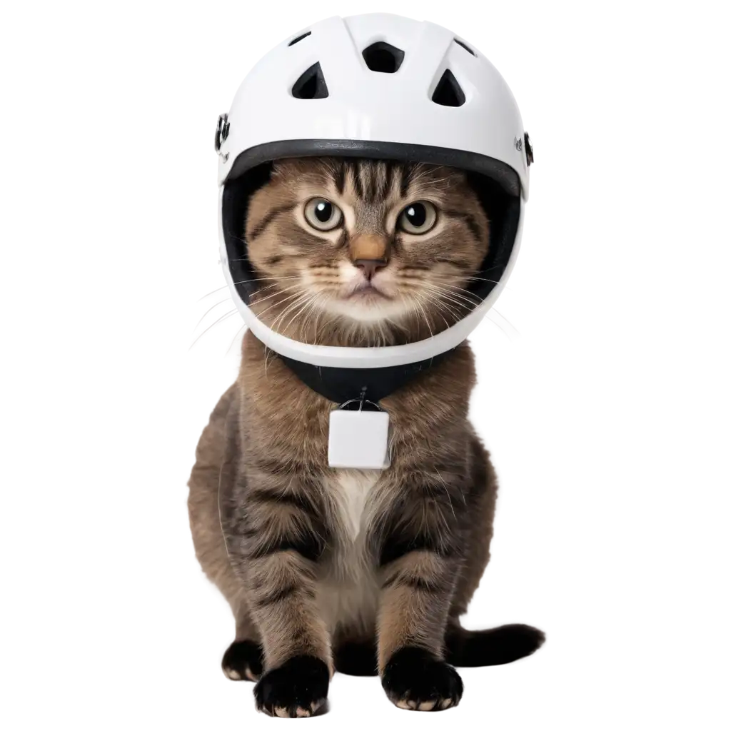 Adorable-PNG-Image-of-a-Cat-Wearing-a-Helmet-and-Shoes-Creative-and-Whimsical-Illustration