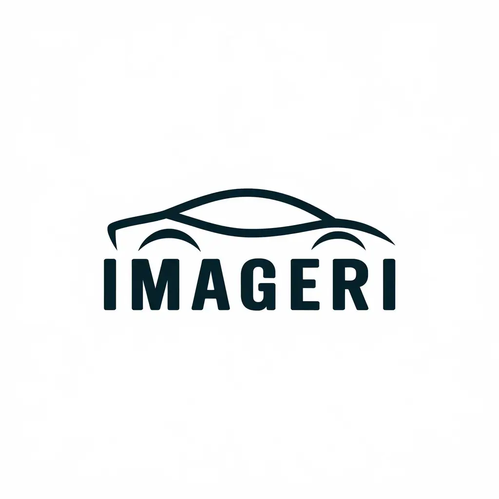 a vector logo design,with the text "Imageri", main symbol:car outline,Moderate,be used in Automotive industry,clear background