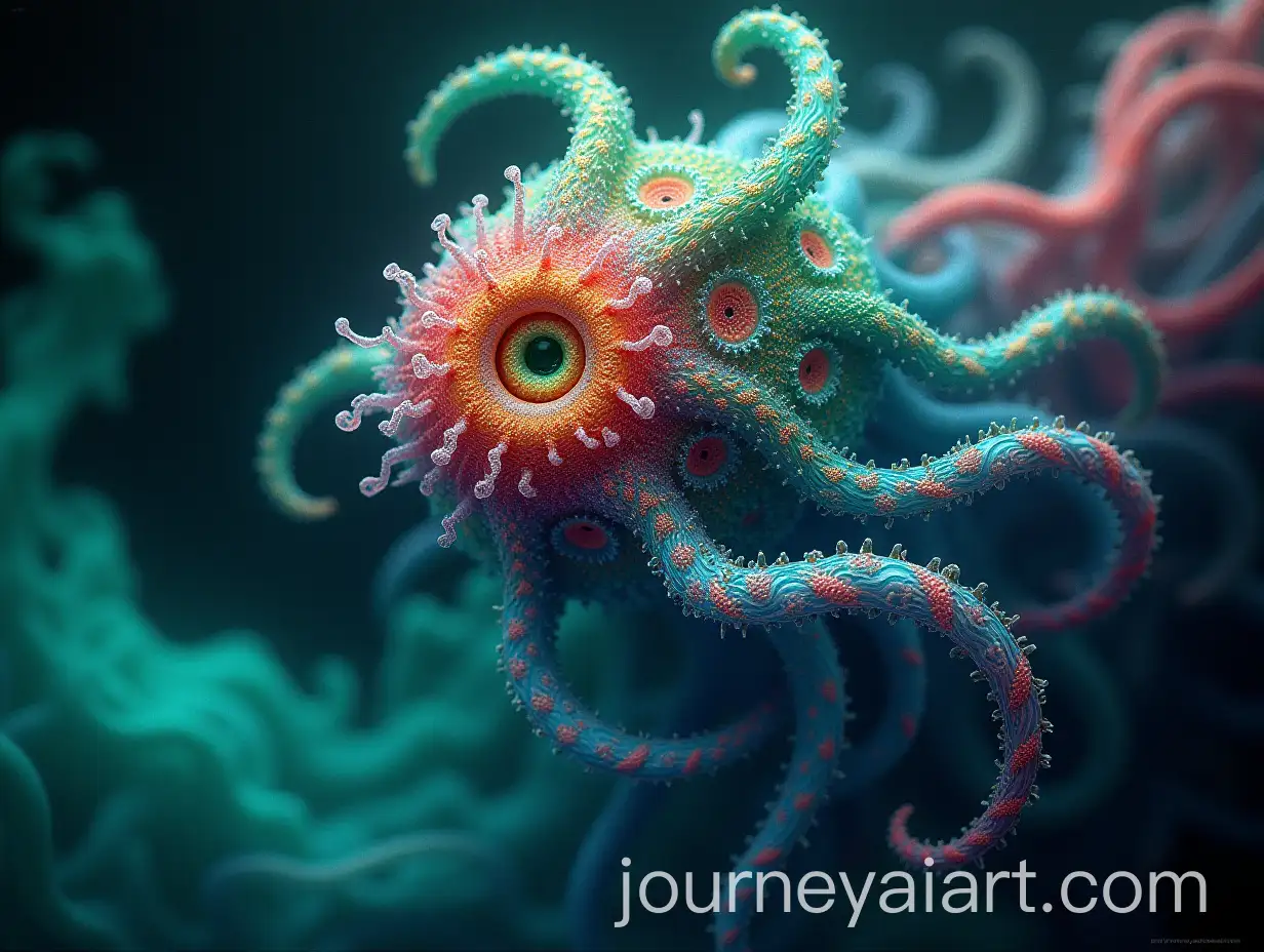 Surreal-Fractal-DeepSea-Creatures-in-a-Vibrant-Underwater-Realm