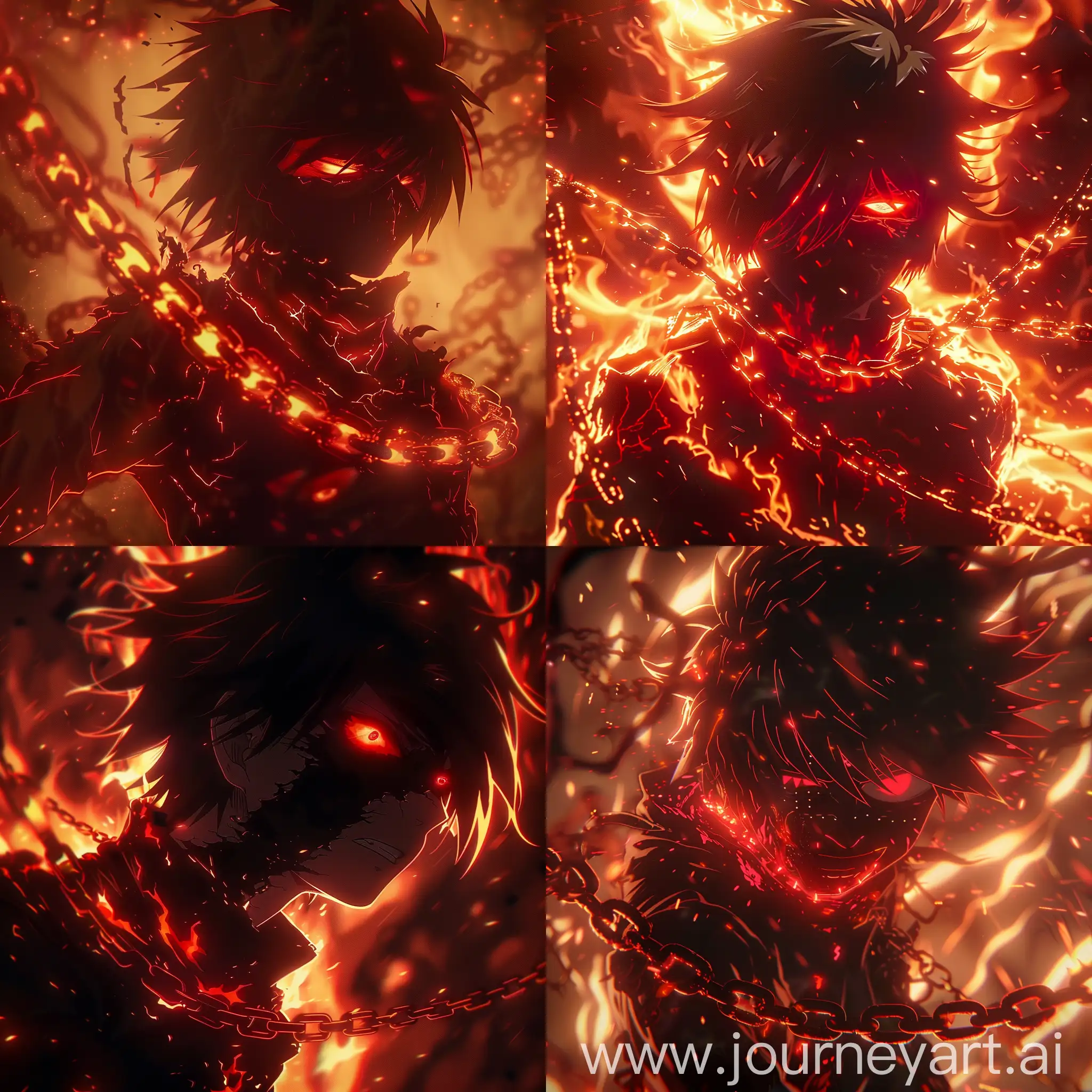 Fiery-Explosion-in-Anime-Style-with-Chainwearing-Character