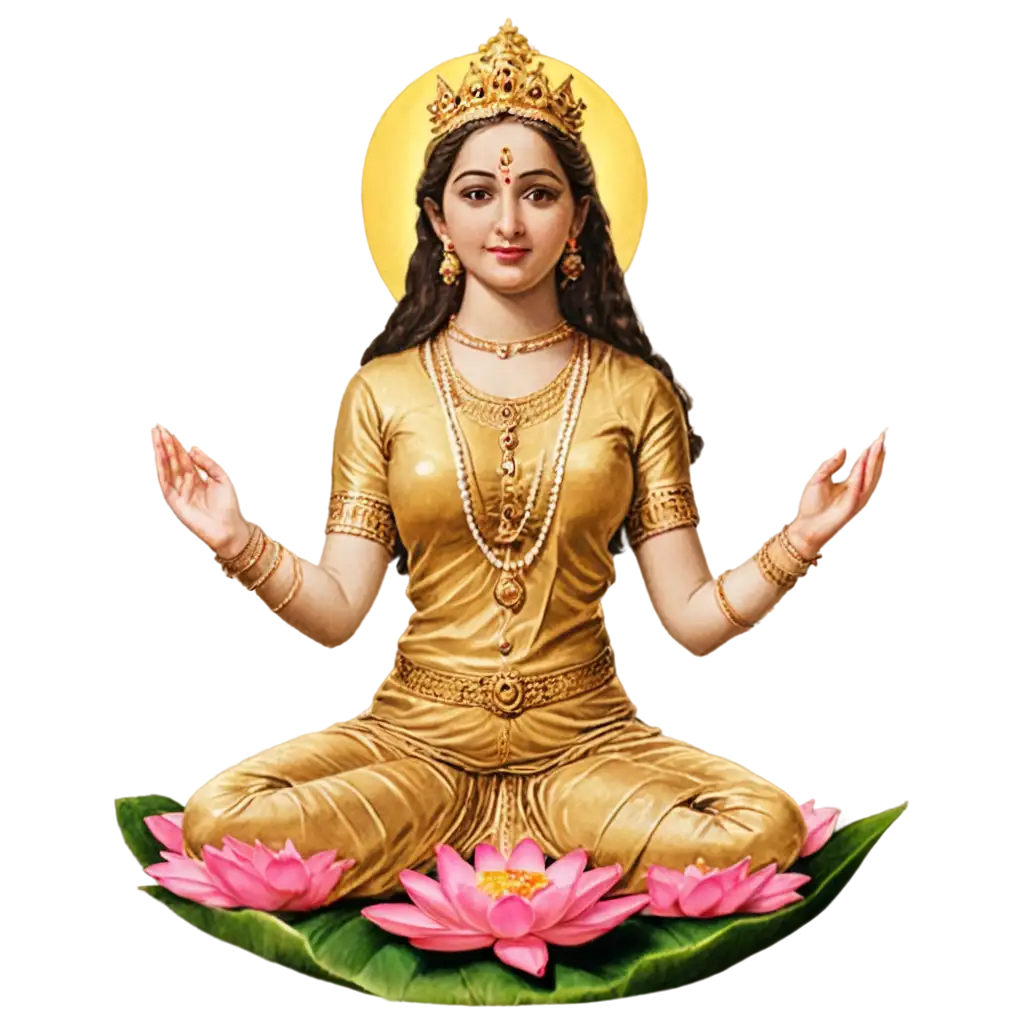 HighQuality-Lotus-Laxmi-Mata-PNG-Image-for-Spiritual-and-Artistic-Use