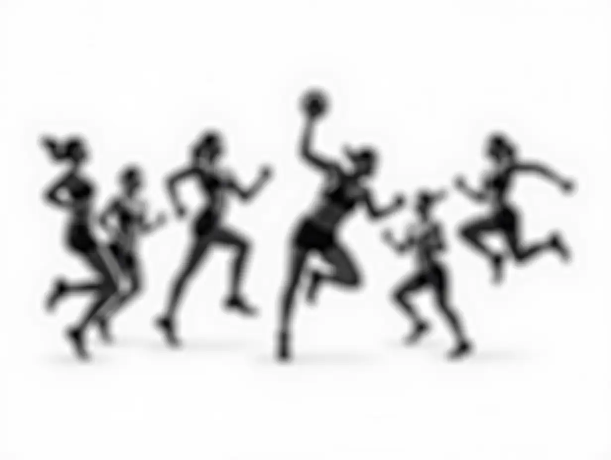 Diverse-Monochrome-Athletes-in-Dynamic-Motion