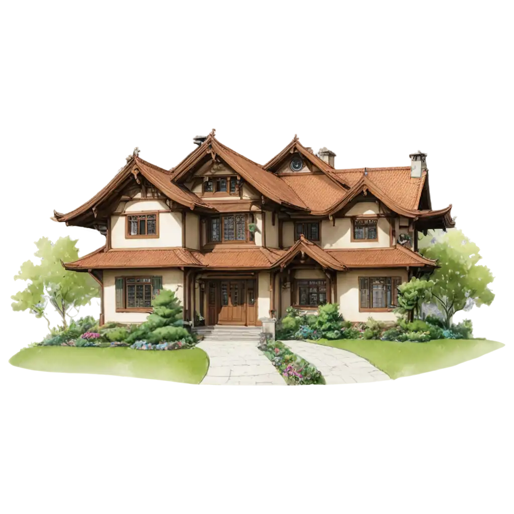 Ghibli-Style-Home-PNG-Capturing-Whimsical-HandDrawn-Architecture-in-HighQuality-PNG-Format