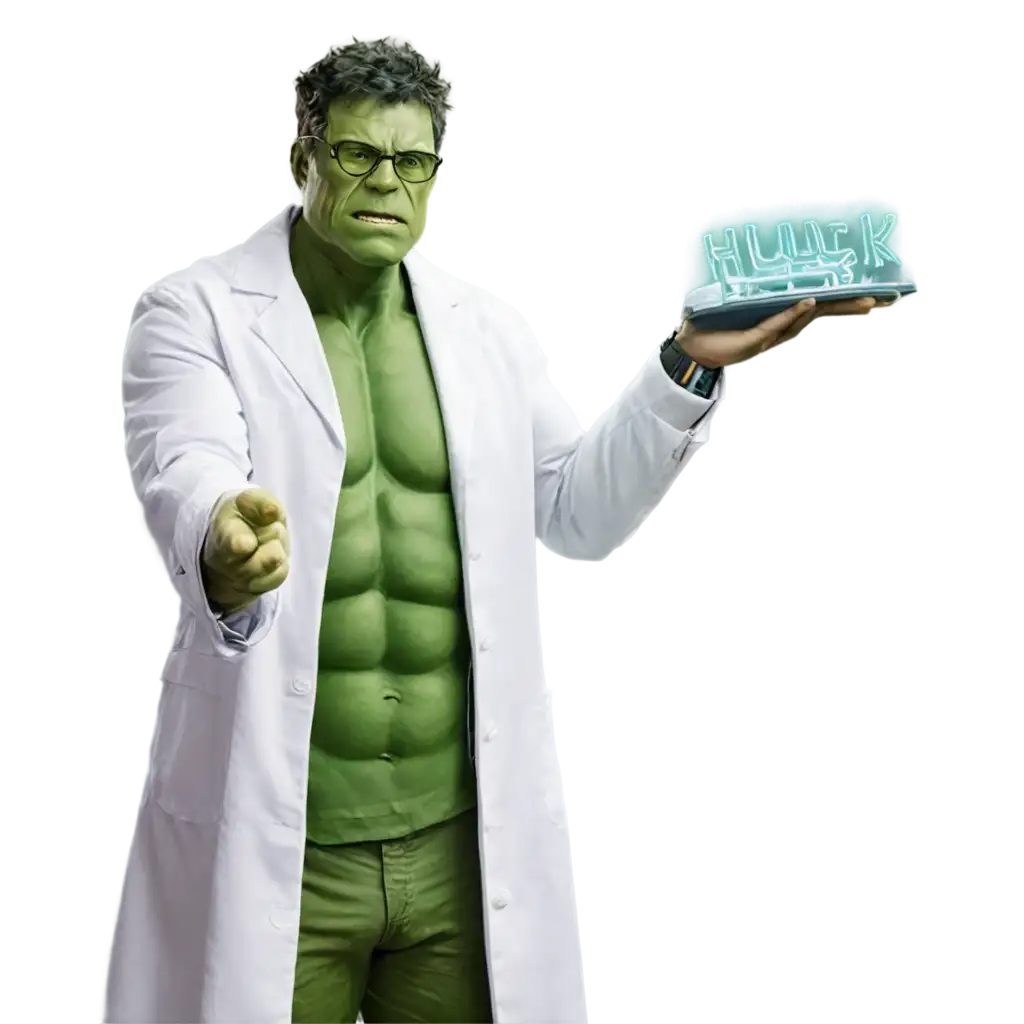 Hulk-Scientist-PNG-Image-Hulk-in-a-White-Coat-Glasses-and-a-Questioning-Expression