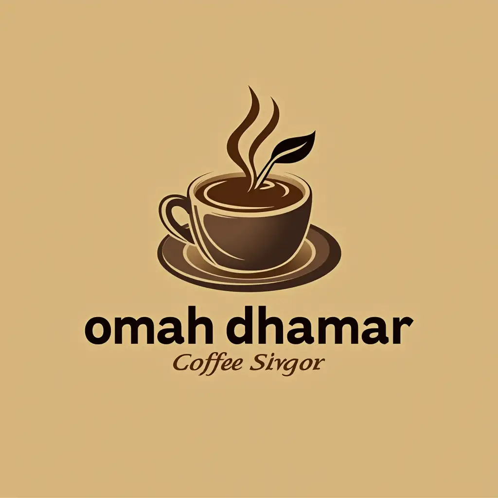 Create a coffee logo with the omah dhamar brand from Magelang