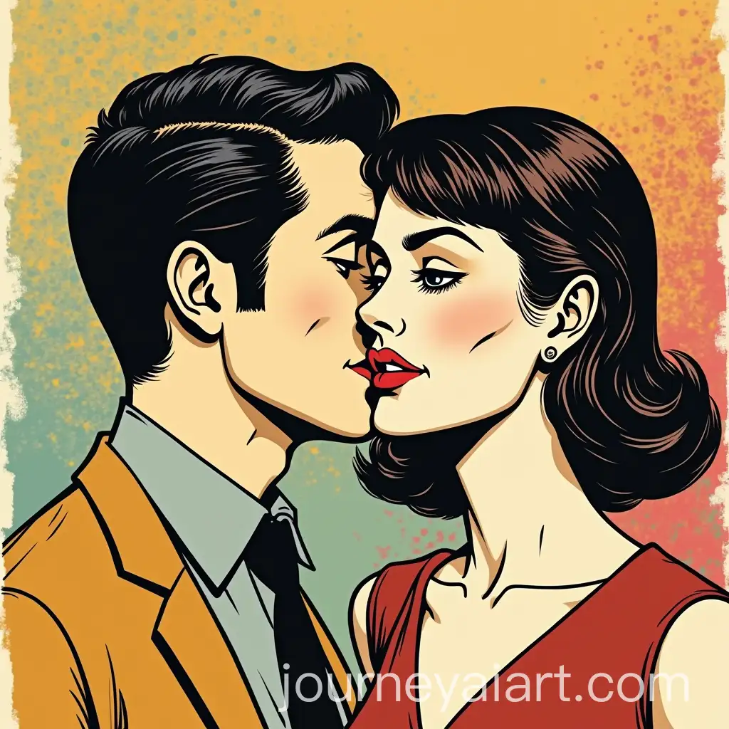 Couple-with-Man-Whispering-in-Womans-Ear-in-Pop-Art-Style-from-the-1960s