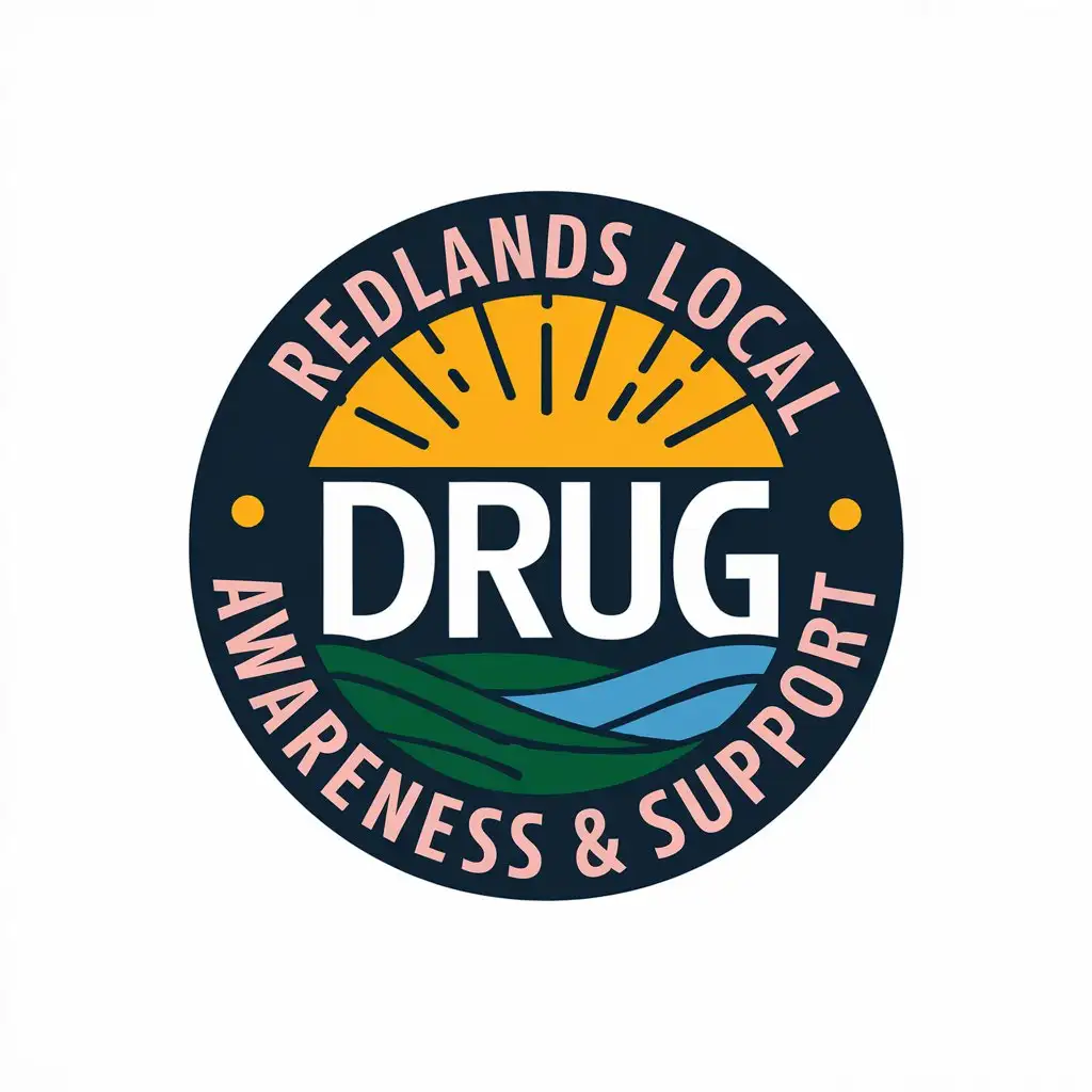 LOGO Design for Redlands Local Drug Awareness Support Circular Symbol with Enclosed Text