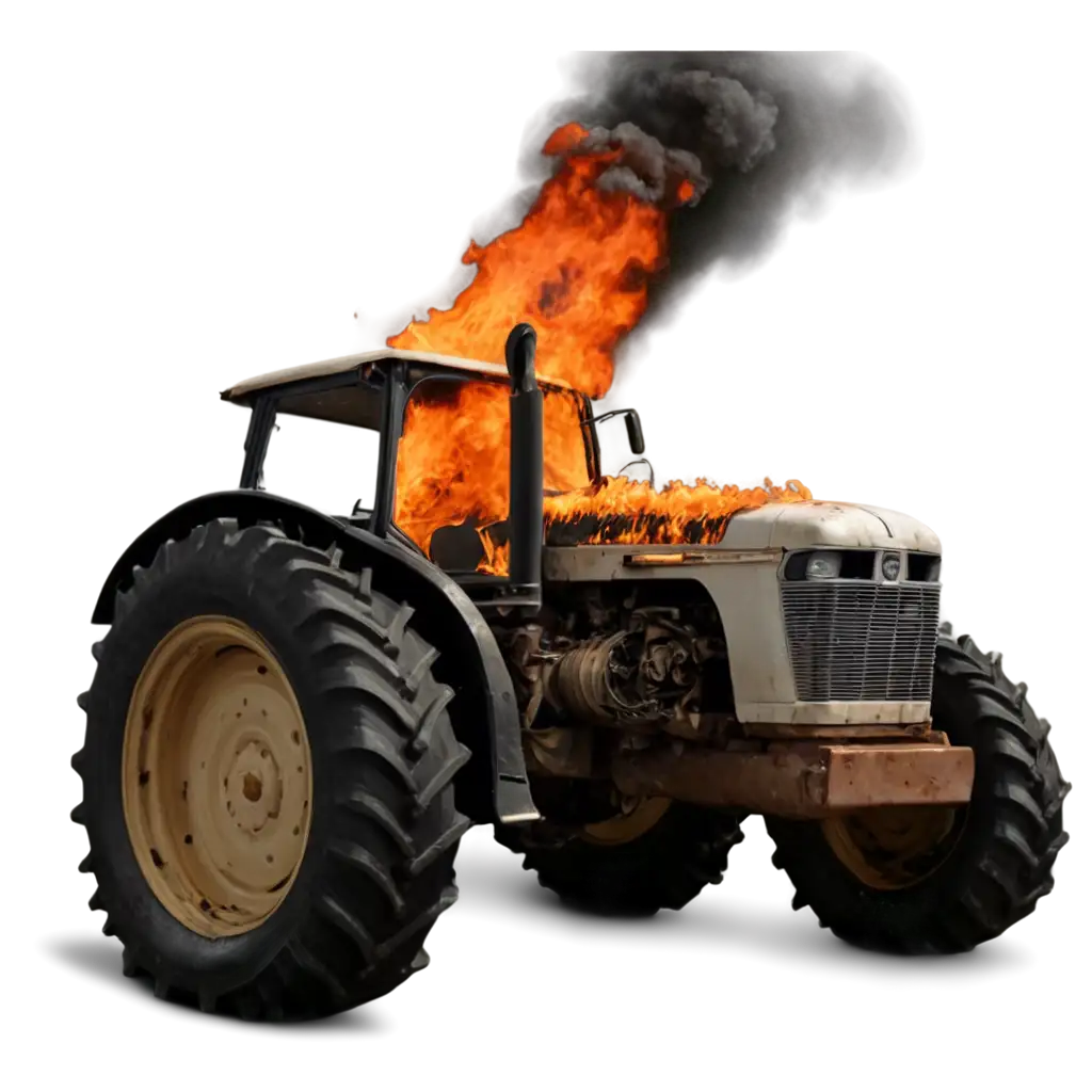 HighQuality-PNG-Image-of-a-Tractor-Catching-Fire-Realistic-and-Detailed-Artwork