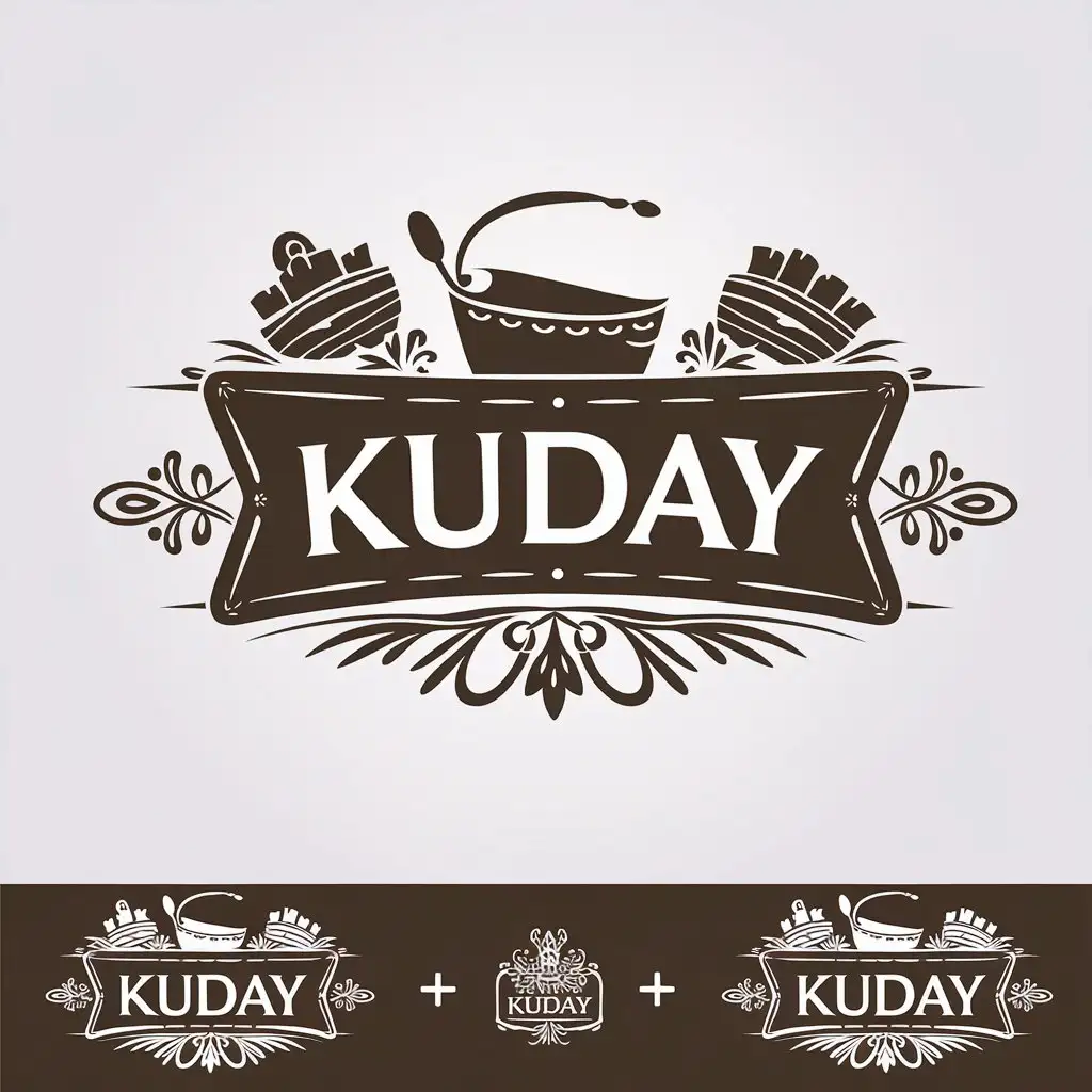 a vector logo design,with the text "Kuday", main symbol:Logotype for Russian bath, accessories for bath,Moderate,be used in Relaxation industry,clear background