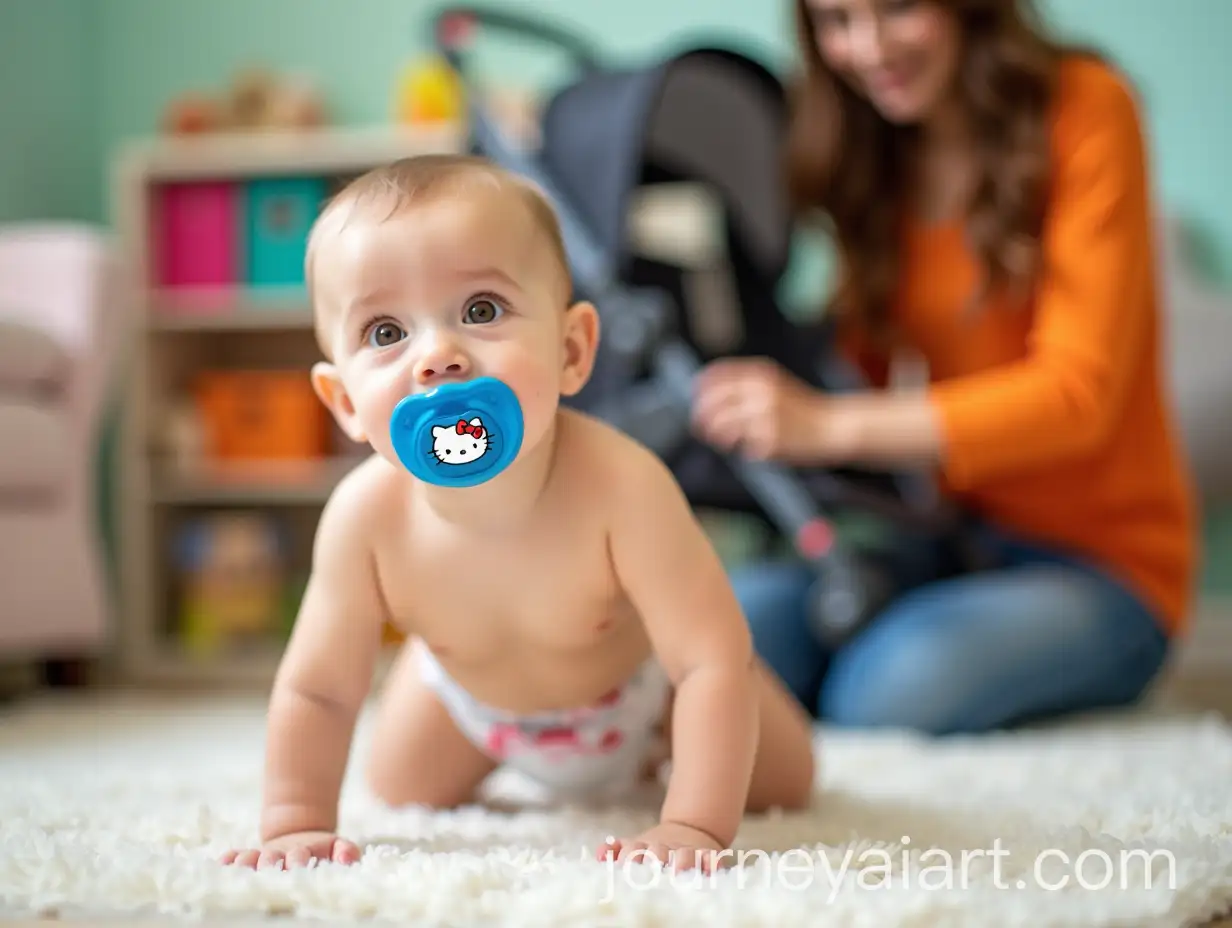 9MonthOld-Baby-Crawling-in-Nursery-with-Iranian-Mom-Catching-Him